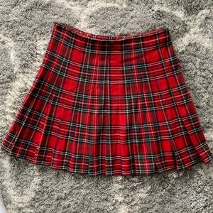 Brandy Melville red plaid Dana skirt